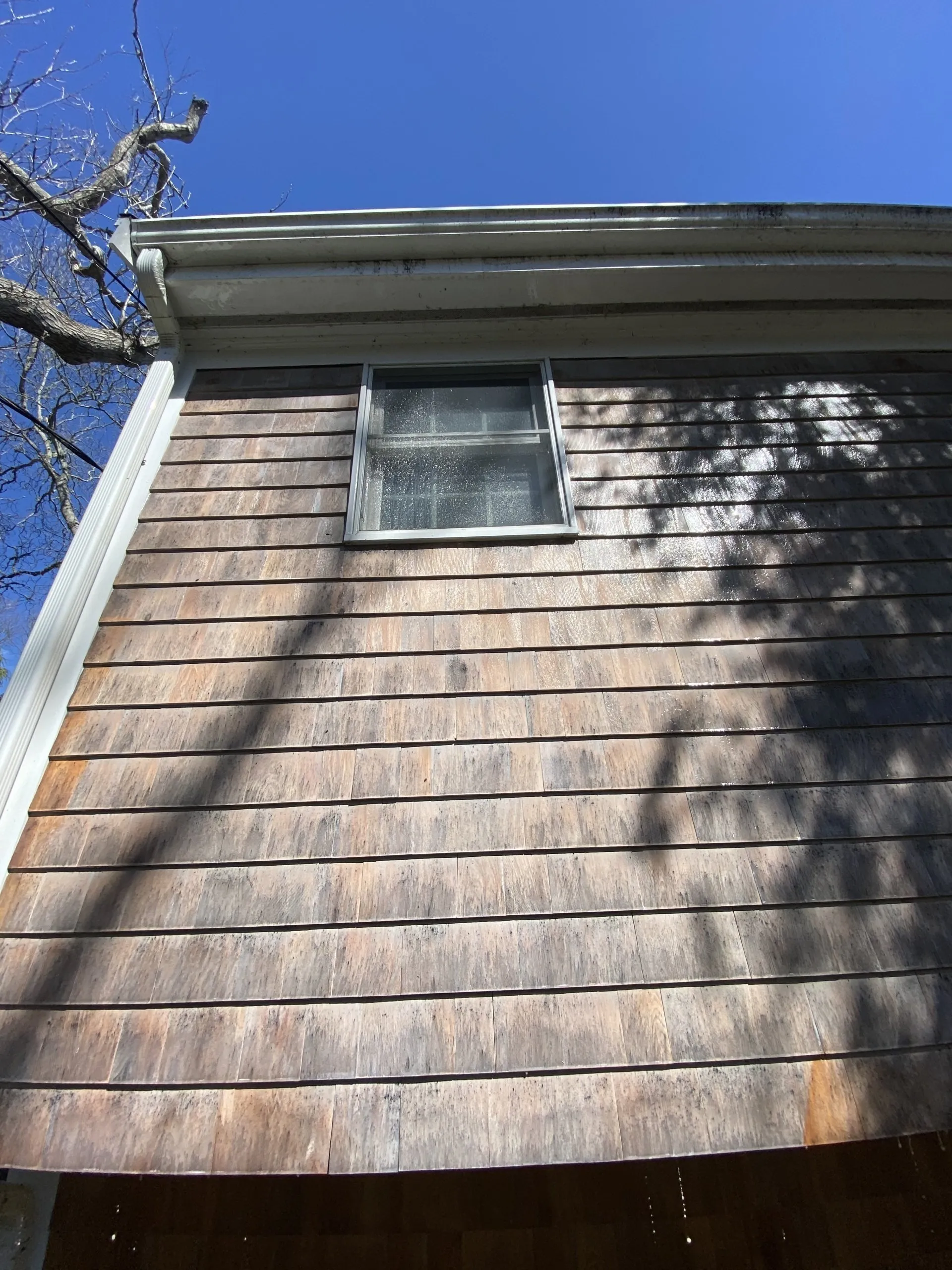 House detail before soft wash